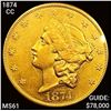 Image 1 : 1874-CC $20 Gold Double Eagle UNCIRCULATED