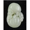 Image 2 : Chinese Hetian Jade Carved Lotus Pendant