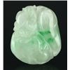 Image 1 : Chinese Green Jadeite Carved Lotus Pendant