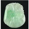 Image 2 : Chinese Green Jadeite Carved Lotus Pendant