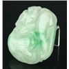 Image 3 : Chinese Green Jadeite Carved Lotus Pendant