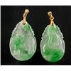 Image 1 : 2pc Burma Green Jadeite Carved Animal Pendants
