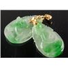 Image 3 : 2pc Burma Green Jadeite Carved Animal Pendants