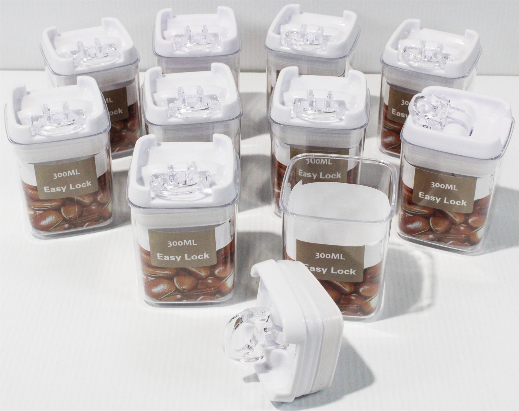 10 EASY LOCK FOOD CONTAINERS 300ML
