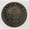 Image 1 : 1912 NEWFOUNDLAND SILVER 5 CENT COIN