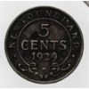 Image 1 : 1929 NEWFOUNDLAND SILVER 5 CENT COIN