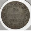 Image 1 : 1865 NEWFOUNDLAND SILVER 20 CENT COIN
