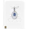 Image 1 : #266-NATURAL HEATED SAPPHIRE & CZ PENDANT