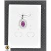 Image 1 : #264-NATURAL HEATED RUBY & CZ PENDANT