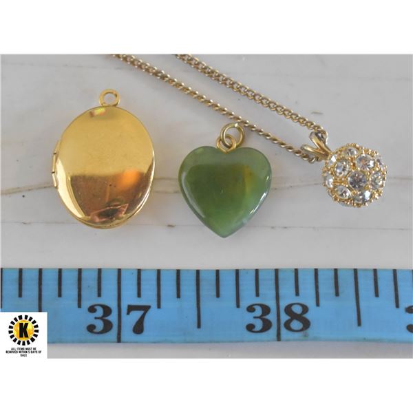 ESTATE LOCKET, JADE HEART, & CRYSTAL BALL