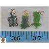 Image 1 : 3 ESTATE JADE CHARMS EAGLE, OWL, TURTLE