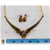 Image 1 : ESTATE CUSTOM MADE TIGERS EYE NECKLACE &