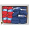Image 1 : FLAT OF NEW YARN,RED & BLUE