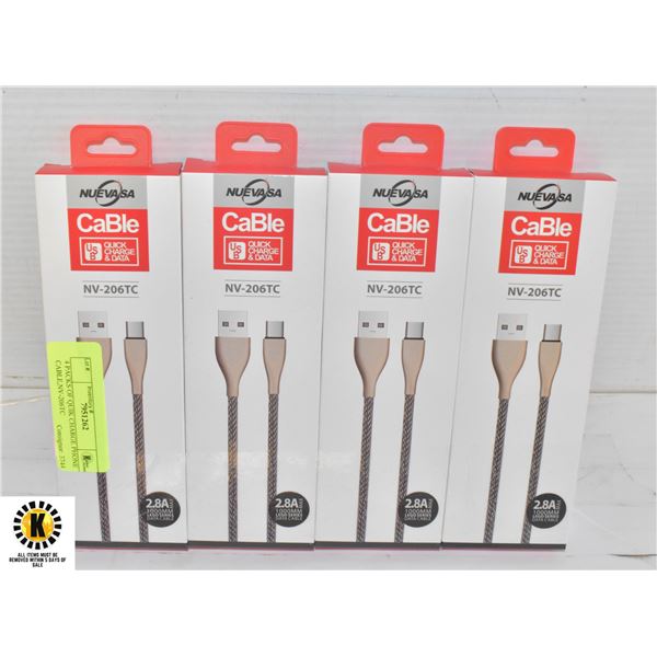 4 PACKS OF QUIK CHARGE PHONE CABLE,NV-206TC