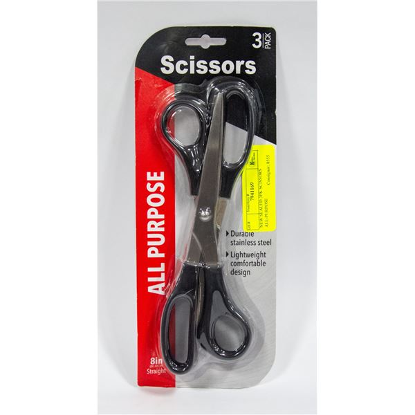 NEW SEALED 3PK SCISSORS ALL-PURPOSE