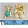 Image 1 : MONKEY AND TEDDY BEAR BROACHES