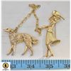 Image 1 : 1948 CORO GIRL WALKIND DOG BROACH