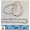 Image 1 : 30 INCH SILVER TONE NECKLACE WITH TEARDROP