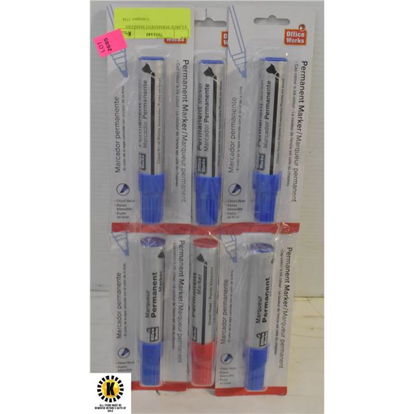 6 LARGE PERMANENT MARKERS