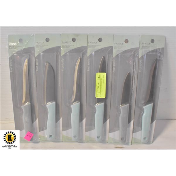 6 KITCHEN KNIFES,ASSORTED