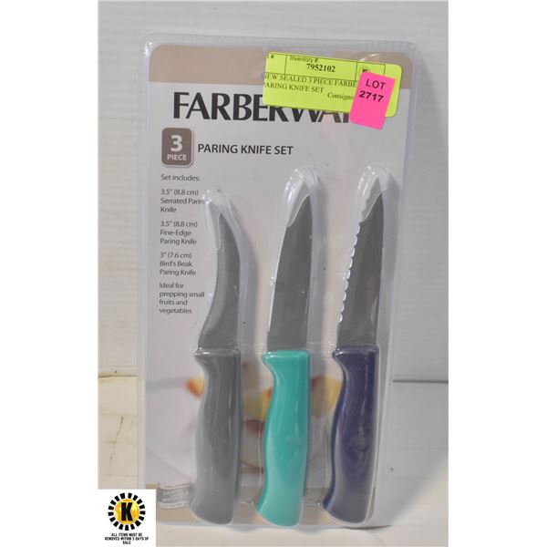 NEW SEALED 3 PIECE FARBERWARE PARING KNIFE SET