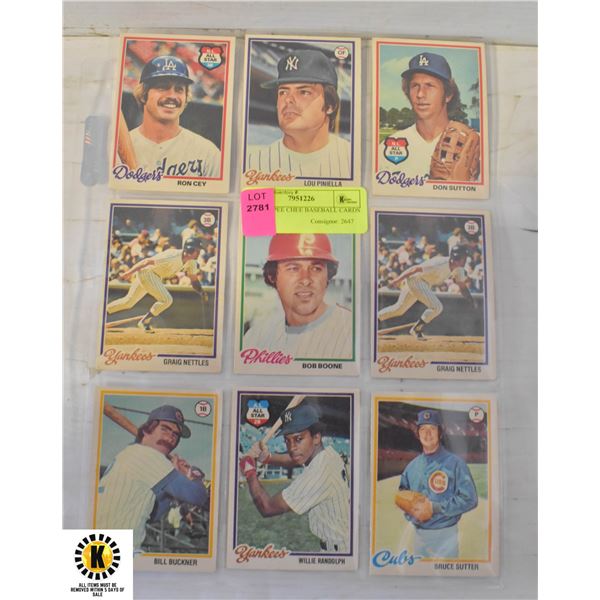 9 1978 0 PEE CHEE BASEBALL CARDS