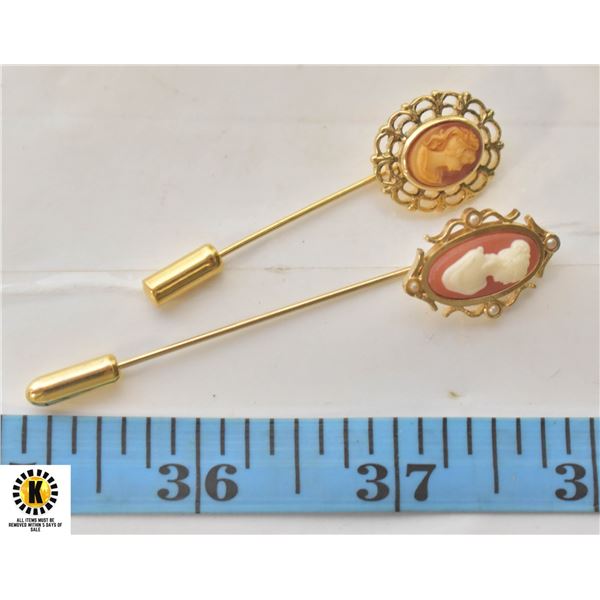 2 X CAMEO LAPEL PINS