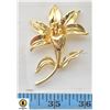 Image 1 : LARGE GOLD TONE FLORAL BROACH IN BOX