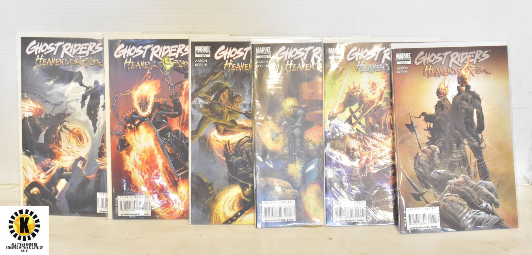 MARVEL GHOST RIDER HEAVENS ON FIRE #1-6 COMIC LOT
