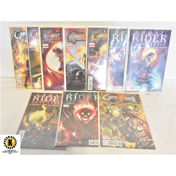 MARVEL GHOST RIDER #0-9 COMIC SET, 2011