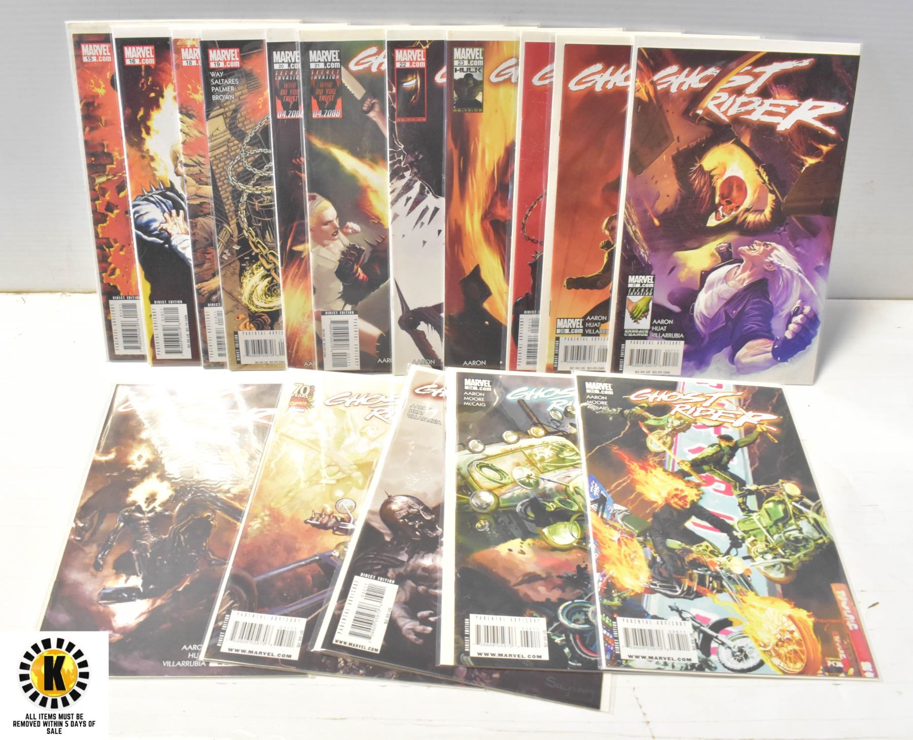 MARVEL GHOST RIDER #15-35 COMIC LOT, 2006