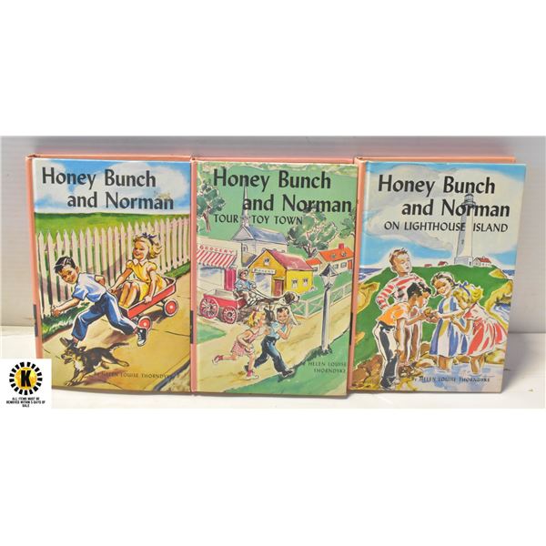 3 VINTAGE HARDCOVER HONEY BUNCH AND NORMAN