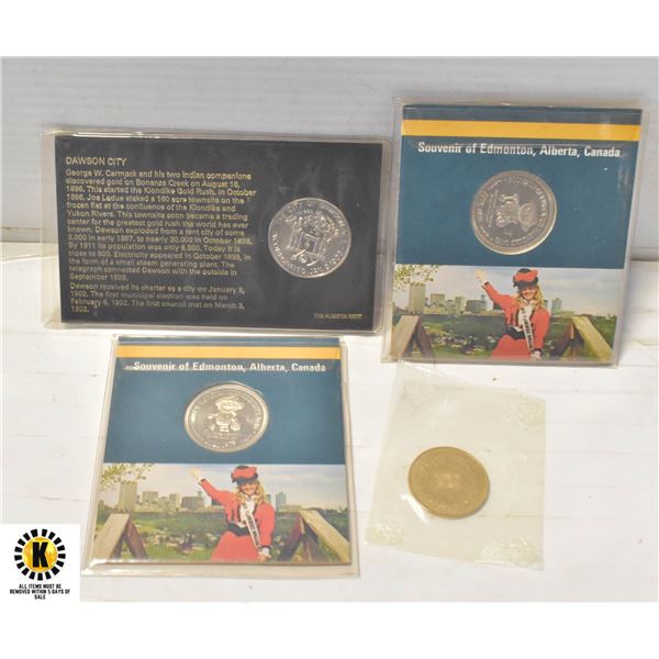 4 COMMEMORATIVE COINS 2 CITY OF EDMONTON KLONDIKE