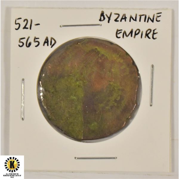 521-565AD ANCIENT BYZANTINE EMPIRE COIN