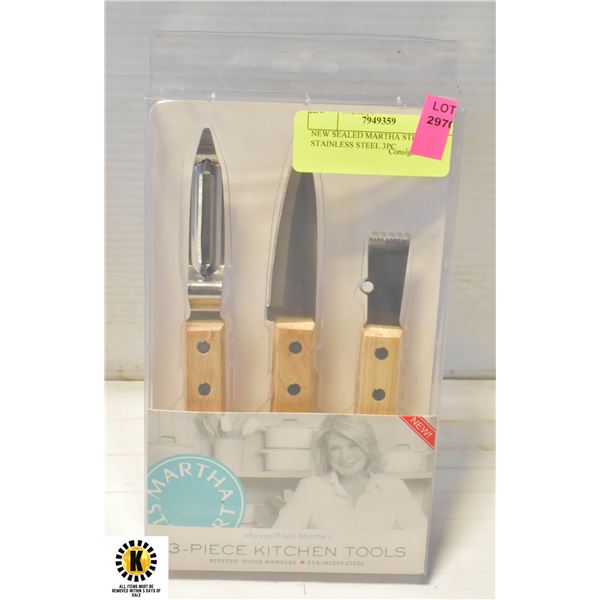 NEW SEALED MARTHA STEWART STAINLESS STEEL 3PC