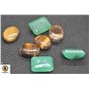 Image 1 : #60-GENUINE GREEN JADEITED & TIGER EYE 75.55 CT