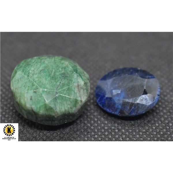 #104-GENUINE SAPPHIRE & EMERLAD GEMSTONE 76.5  CT