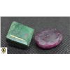 Image 1 : #86-GENUINE RUBY & EMERALD GEMSTONE 48.45 CT