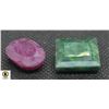 Image 1 : #88-GENUINE RUBY & EMERALD GEMSTONE 44.15 CT