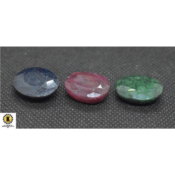 #99-GENUINE RUBY &  SAPPHIRE & EMERALD 65.80CT