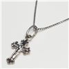 Image 1 : S259-32 SILVER 20" CROSS RHODIUM PLATED NECKLACE