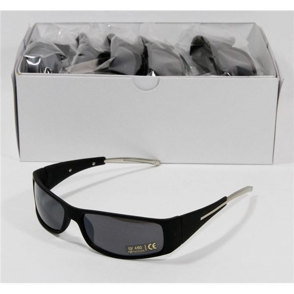 6 PAIRS OF BLACK AND CHROME ITALIAN SUNGLASSES