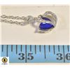 Image 1 : BLUE CRYSTAL HEART LOVE PENDANT CHAIN