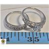 Image 1 : 2PCS WHITE SAPPHIRE TONED RINGS SET SZ 8