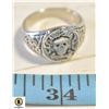 Image 1 : SILVER ENGRAVING CROWN SKULL BIKER RING SZ 11
