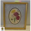 Image 1 : VINTAGE 13 X 11 INCH FRAMED AND MATTED FLORAL