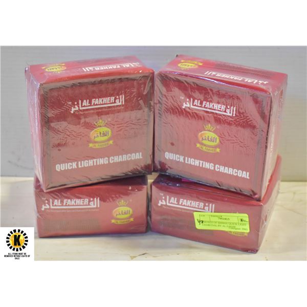 4 BOXES OF SHISHA QUICK LIGHT CHARCOAL BY AL FAKH