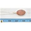 Image 1 : NEW .925 SILVER NECKLACE WITH LARGE RHODONITE