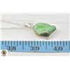 NEW .925 SILVER NECKLACE WITH GREEN GENSTONE