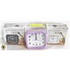 3 PACKS OF ALARM CLOCKS,SQUARE